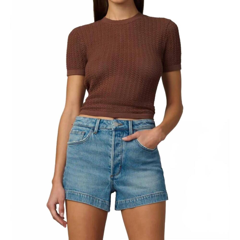 NEW JOE'S JEANS the crochet baby tee in chocolate